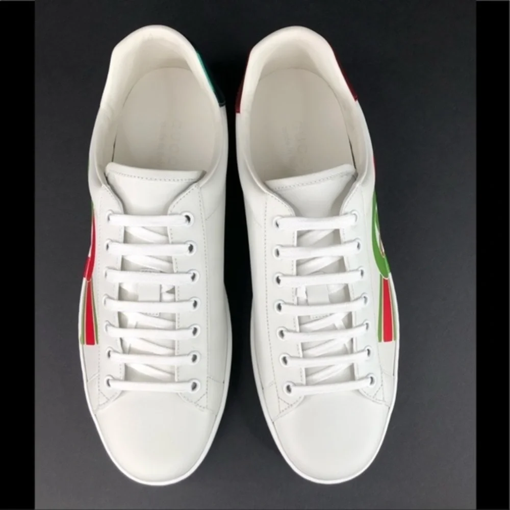 Gucci Ace Interlocking G Logo GG Leather Sneakers Size 35 - Picture 11 of 14